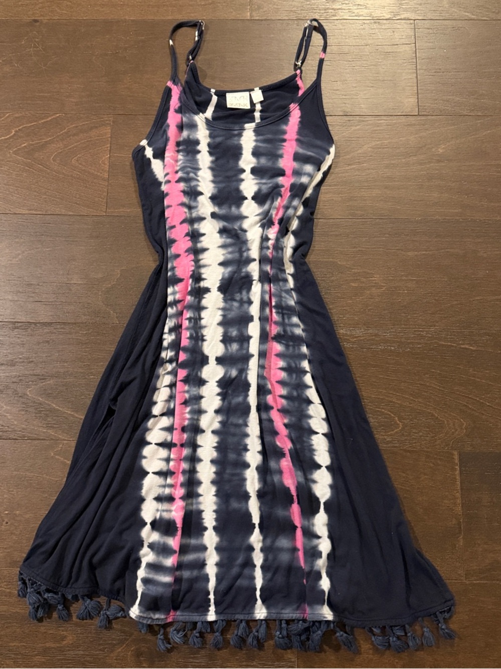 Beach Break Distressed Tie-Dye Navy, White & Pink Coverup | Chic Resort Wear